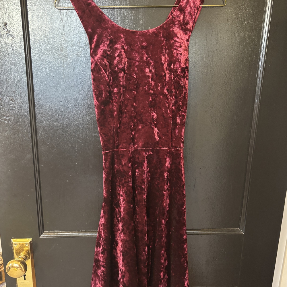 Elegant Velvet Burgundy Dress tennis Flare